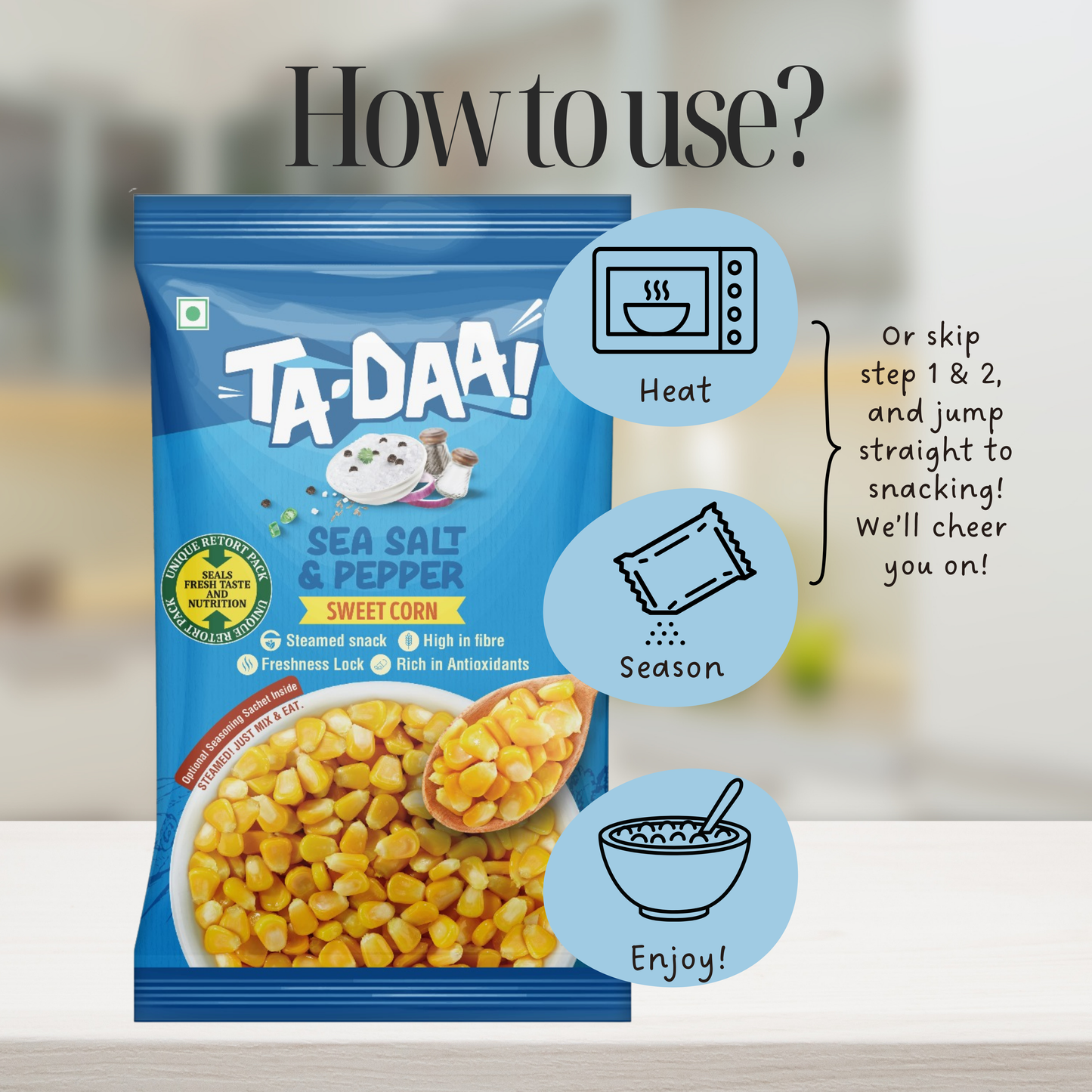 TADAA Sea Salt & Pepper Sweet Corn Kernels (225g)