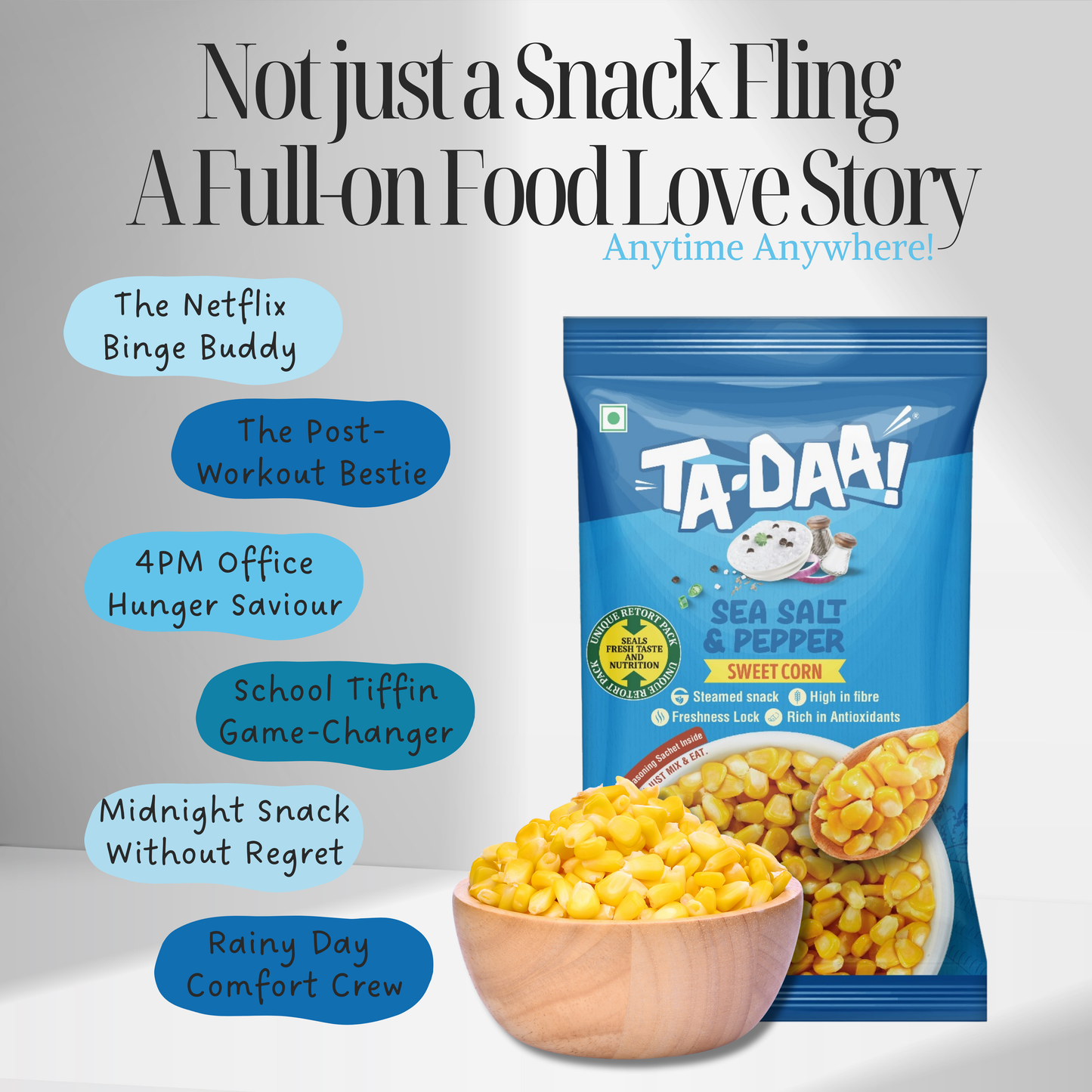 TADAA Sea Salt & Pepper Sweet Corn Kernels (225g)
